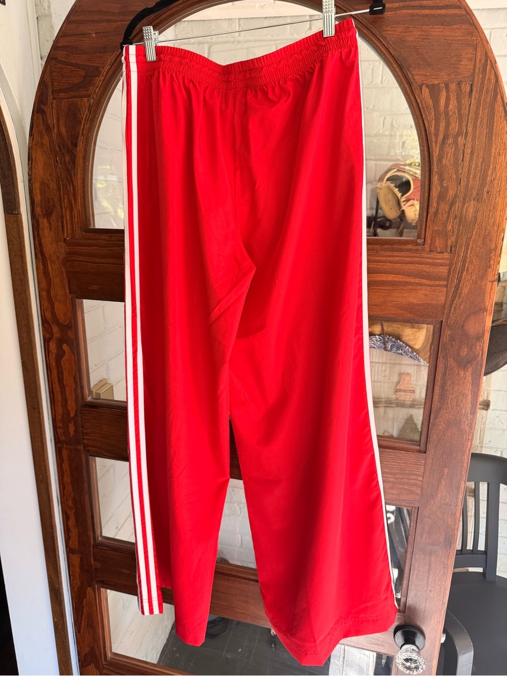 adidas Wide-Leg Track Pants in Red - Picture 5 of 5